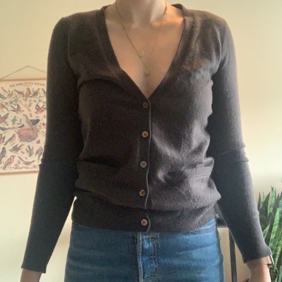 Holt Renfrew brown cashmere cardigan